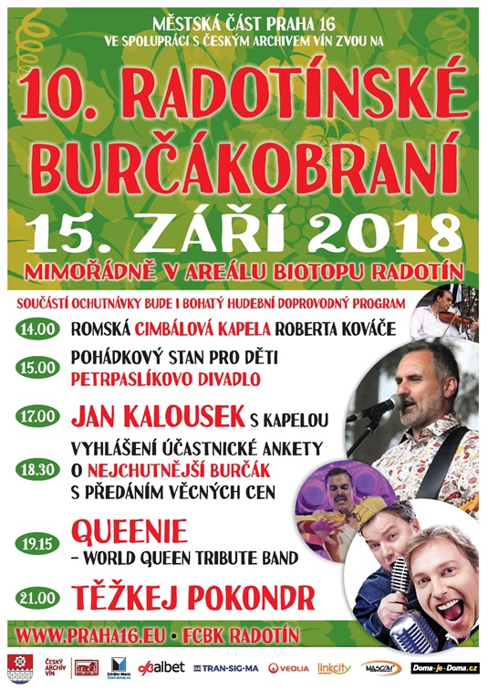 Plakát k Radotínskému Burčákobraní 2018