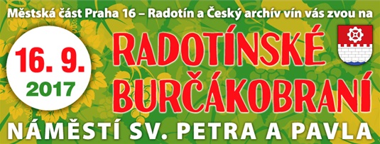 Pozvánka na Radotínské Burčákobraní, sobota 16. září 2017