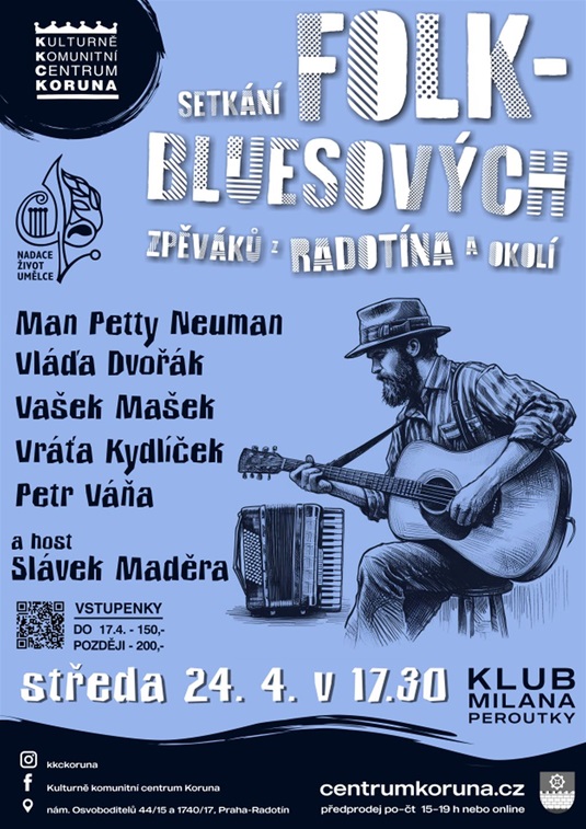 Setkání folk-bluesových zpěváků z Radotína a okolí
