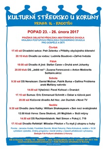 Program Pražské oblastní přehlídky amatérského divadla (POPAD 2017)