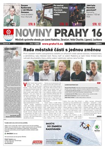 Titulní strana Novin Prahy 16, listopad 2022