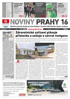 Úvodní strana, Noviny Prahy 16 č. 3/2023