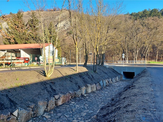 Dokončená rekonstrukce propustku na Šachetském potoce, 30.12.2022