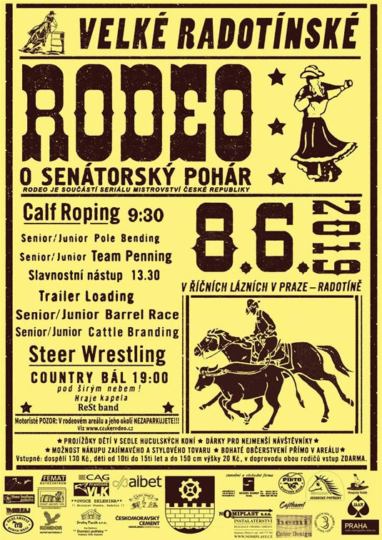 Plakát k Velkému radotínskému rodeu 2019