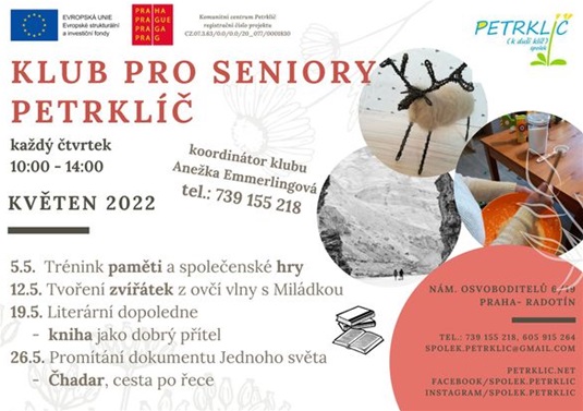 Klub pro seniory v Petrklíči, program na květen 2022