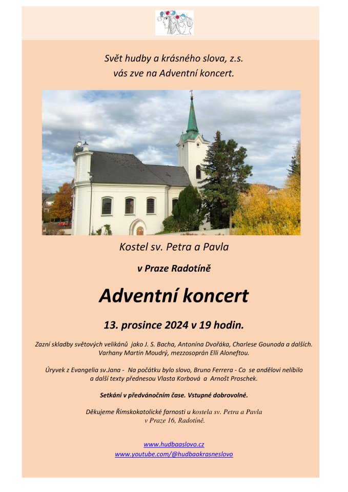 Pozvánka na adventní koncert, 13.12.2024