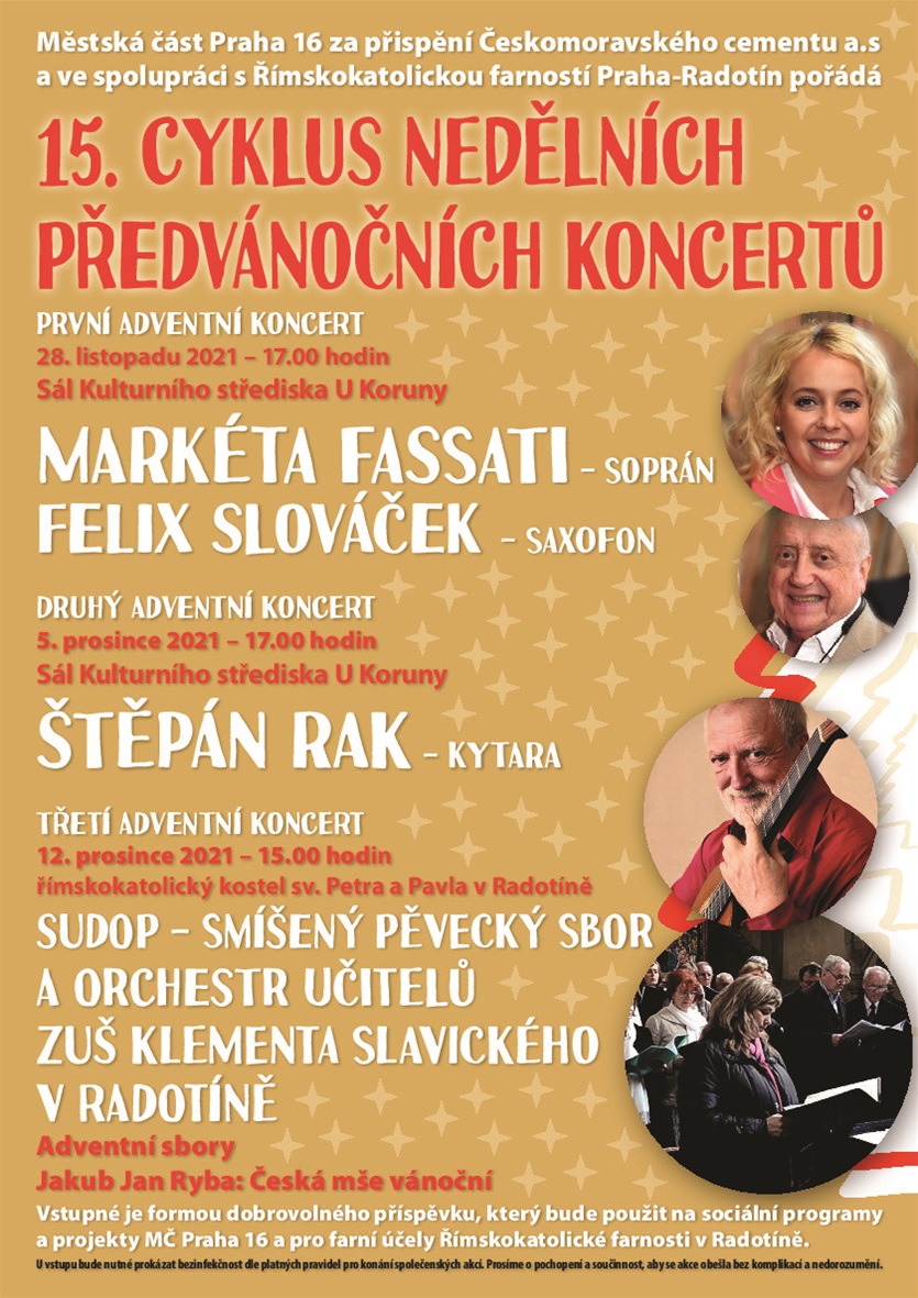 Zveme Vás na adventní koncerty v Radotíně