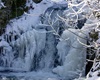 Zima v Radotíně, vodopád u mlýnu U Veselých
